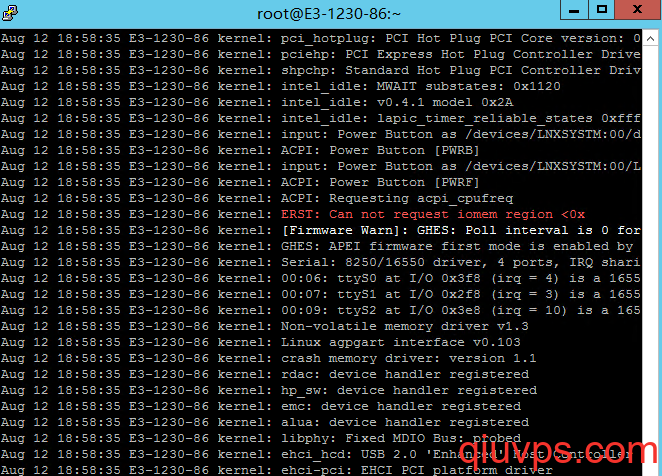 服務器意外死機/centos7系統/提示內核故障/kernel: ERST: Can not request iomem region-求VPS